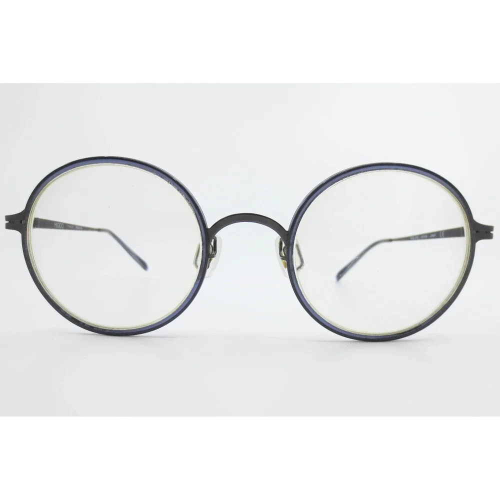 Modo 4402 Titanium Eyeglasses Round Navy Blue Frames 46-21-140 SNAVY